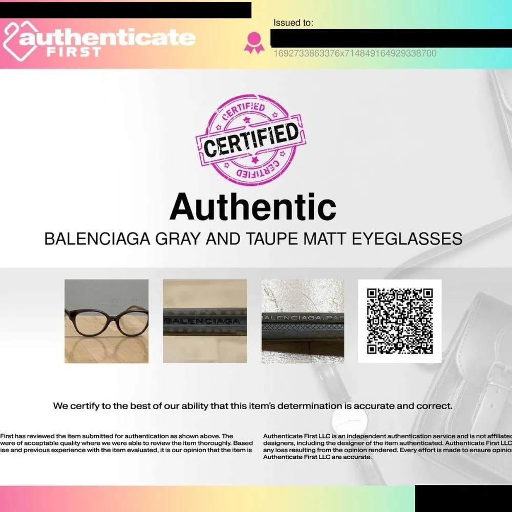 Balenciaga Grey Taupe Prescription Eyewear With Coa